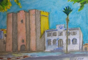 Centre de la ville Peinture intitulée "Centre de la ville" par Slobodan Spasojevic (Spaki), Œuvre d'art originale, Pastel