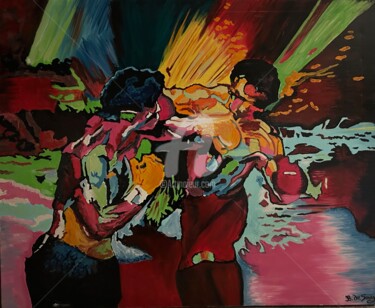 Peinture intitulée "Boxing" par Bernard De Souzy, Œuvre d'art originale, Huile
