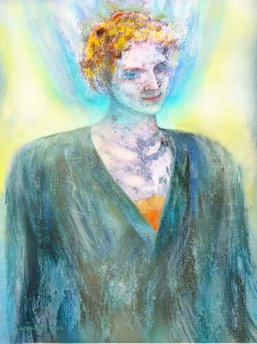 Arts numériques intitulée "L'ANGE MASQUÉ" par Lucenthos, Œuvre d'art originale, Peinture numérique