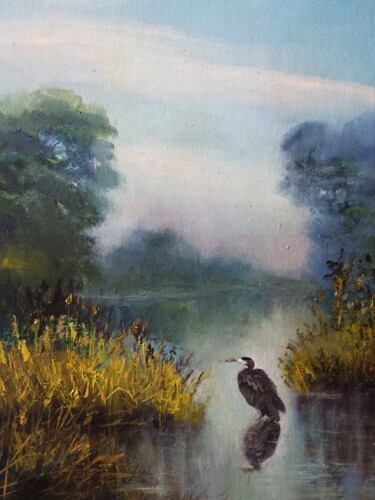 제목이 "Gray heron in the r…"인 미술작품 David Kabulashvili로, 원작, 기름