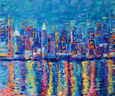 New York - The City That Never Sleeps Painting titled "New York - The City…" by Adriana Dziuba, Original Artwork, Acrylic