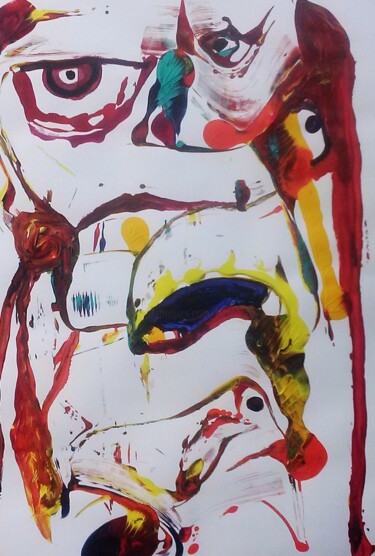 Peinture intitulée "pomme" par Francisco Mendes, Œuvre d'art originale, Acrylique