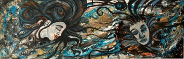 Painting titled "Ferme les yeux et i…" by Sonia Weber (Sonia la Cubana), Original Artwork, Acrylic Mounted on Wood Stretcher…