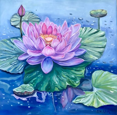 Floral Symphony 绘画 标题为“Floral Symphony” 由Olga Volna, 原创艺术品, 油 安装在木质担架架上