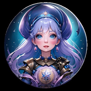 Digital Arts με τίτλο "Space Princess 01" από Bruno Dujardin, Αυθεντικά έργα τέχνης, Εικόνα που δημιουργήθηκε με AI