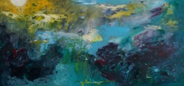 Painting titled "Abstraction V" by Lorenz, Original Artwork, Acrylic Mounted on Wood Stretcher frame