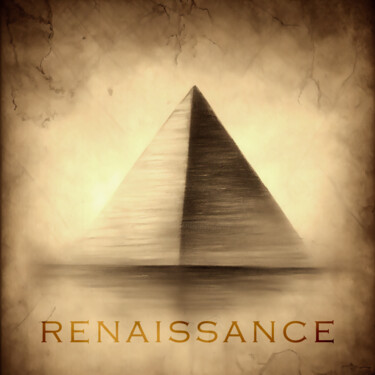数字艺术 标题为“RENAISSANCE” 由Josep Domènech, 原创艺术品, AI生成的图像 安装在纸板上
