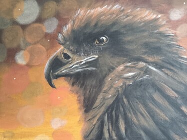 Peinture intitulée "Aigle noir" par Eva Andre, Œuvre d'art originale, Acrylique Monté sur Châssis en bois