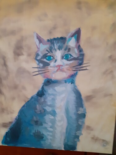 Peinture intitulée "Chat" par Alexandra Pilleux (De Montbrial), Œuvre d'art originale, Acrylique