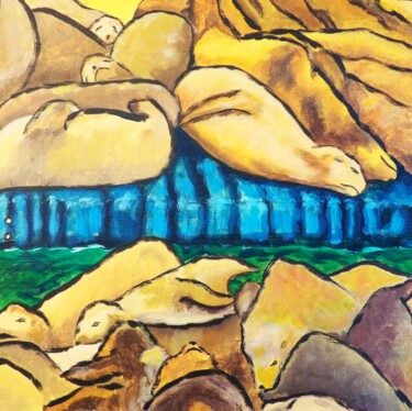 Painting titled "San Francisco Harbo…" by Timothy Seery, Original Artwork, Acrylic