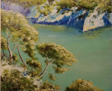 Painting titled "Calanque cassis" by Eric Espigares, Original Artwork, Acrylic