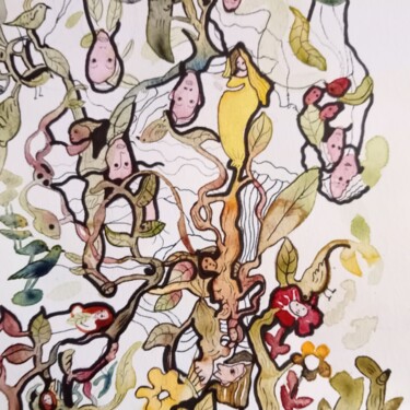 Peinture intitulée "Forêt" par Laurence Bonnet, Œuvre d'art originale, Aquarelle