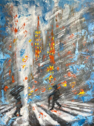 Ζωγραφική με τίτλο "New York, Winter Ma…" από Uliana Titova, Αυθεντικά έργα τέχνης, Λάδι Τοποθετήθηκε στο Ξύλινο φορείο σκελ…