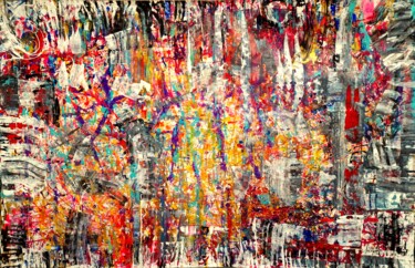 Painting titled "HERZKLOPFEN" by Eva Dahn Rubin, Original Artwork, Acrylic