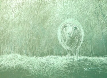 "Овца" başlıklı Resim Konstantin Konevskikh tarafından, Orijinal sanat, Pastel Karton üzerine monte edilmiş