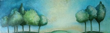 Painting titled "La belle saison" by Monica Cattaneo, Original Artwork, Oil Mounted on Wood Stretcher frame