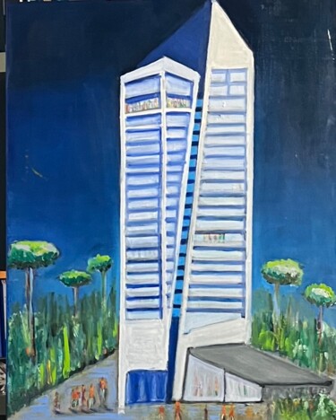 Pittura intitolato "KBC ARTEVELDETOREN" da Edart, Opera d'arte originale, Olio