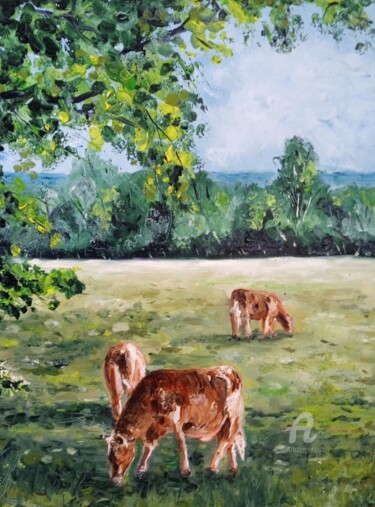 Painting titled "Number 3623" by Erik Rabot, Original Artwork, Oil Mounted on Wood Stretcher frame