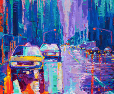Streets of New York #2 original palette knife cityscape 제목이 "Streets of New York…"인 미술작품 Adriana Dziuba로, 원작, 아크릴