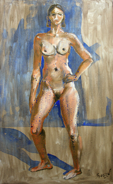 "Evening nude I" başlıklı Tablo Svetlin Kolev tarafından, Orijinal sanat, Petrol