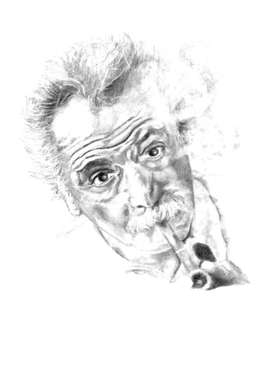 Dessin intitulée "Georges Brassens" par Philip Dietrich, Œuvre d'art originale, Graphite