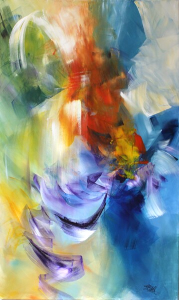 Peinture intitulée ""Mémoires d'épices"" par Emmanuelle Moch, Œuvre d'art originale, Acrylique Monté sur Châssis en bois