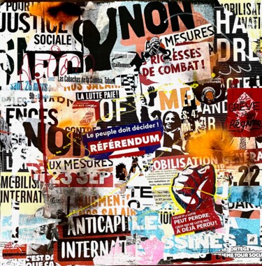 Collages intitulée "Referendum" par Podkol, Œuvre d'art originale, Collages Monté sur Châssis en bois