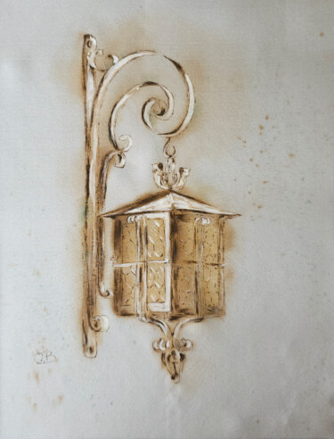 绘画 标题为“Lantern painted on…” 由Olga Belova, 原创艺术品, 墨