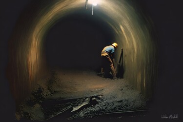 数字艺术 标题为“Coal Miners #1” 由Hudson Marshall, 原创艺术品, 数字打印