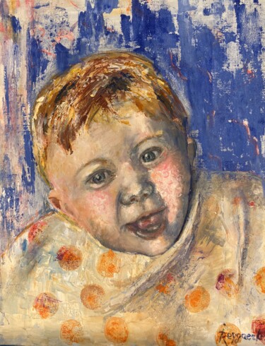 Peinture intitulée "le petit Louis" par Isabelle Reygaerts, Œuvre d'art originale, Huile Monté sur artwork_cat.
