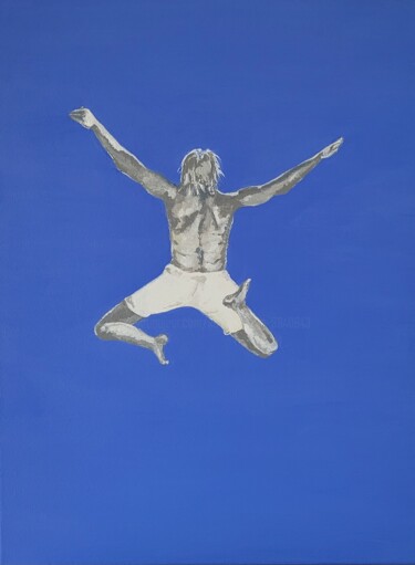 제목이 "Sky Jumper 2"인 미술작품 Kathrin Flöge로, 원작, 아크릴 나무 들것 프레임에 장착됨