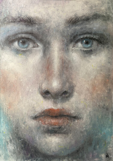 Painting titled "Visual CONTACT" by Margarita Ivanova, Original Artwork, Oil Mounted on Wood Stretcher frame