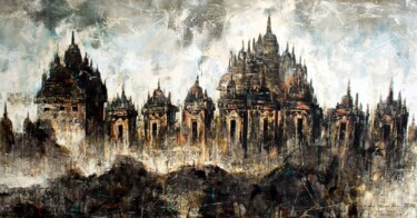 Peinture intitulée "Plaosan Temple" par Januri, Œuvre d'art originale, Acrylique