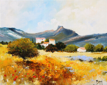 Maisons perdues dans les Alpilles 「Maisons perdues dan…」というタイトルの絵画 Eric Bruniによって, オリジナルのアートワーク, アクリル