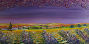 La fioritura della lavanda Painting titled "La fioritura della…" by Stefania Pinci, Original Artwork, Oil