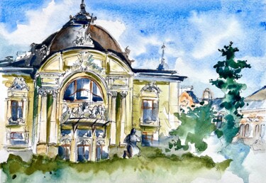 Austrian Theatre-2, Chernivtsi, Ukraine 🇺🇦 绘画 标题为“Austrian Theatre-2,…” 由Ira Popovych, 原创艺术品, 水彩