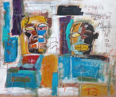 Painting titled "" faible monde.."" by Sam Keusseyan, Original Artwork, Acrylic