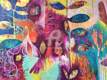 Painting titled "Spirit bird" by Anne Maury, Original Artwork, Acrylic