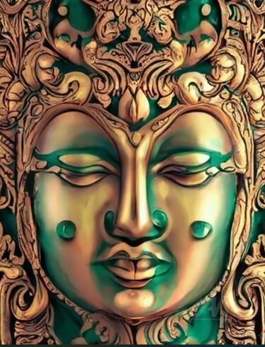 数字艺术 标题为“Gold Buddha” 由Shar'S Art, 原创艺术品, AI生成的图像