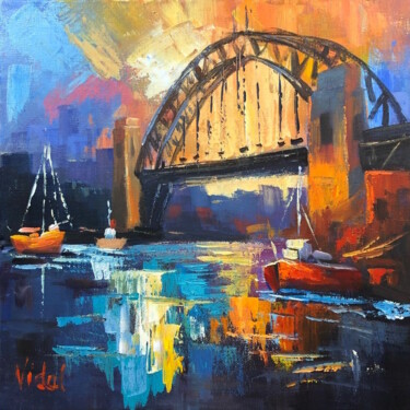 Impressions of Sydney Harbour Bridge Peinture intitulée "Impressions of Sydn…" par Christopher Vidal, Œuvre d'art originale, Acrylique
