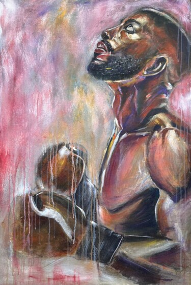 Schilderij getiteld "Viktor" door Florence Yangui, Origineel Kunstwerk, Acryl