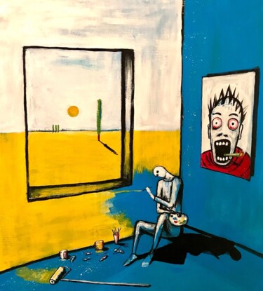 Painting titled "Artistic Melancholy" by Vaxo Lang, Original Artwork, Acrylic