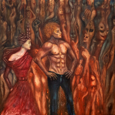 绘画 标题为“SHADOW OF NARCISSUS” 由Екатерина Захарова, 原创艺术品, 油 安装在木质担架架上