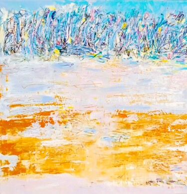 绘画 标题为“PAYSAGE BLEU” 由Bernard Goeytes, 原创艺术品, 丙烯 安装在木质担架架上