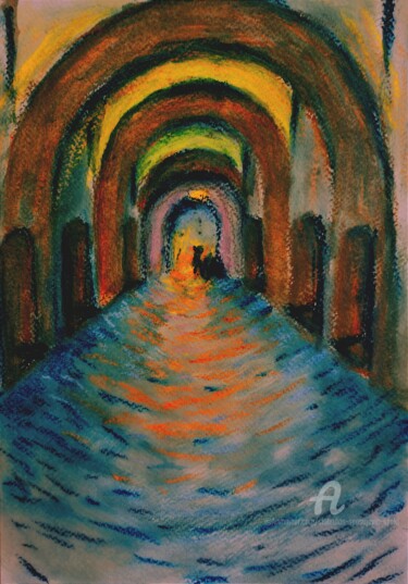 绘画 标题为“Entree de la forter…” 由Slobodan Spasojevic (Spaki), 原创艺术品, 粉彩