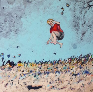 绘画 标题为“Dune Jumper 3” 由Kathrin Flöge, 原创艺术品, 丙烯 安装在木质担架架上