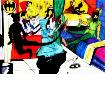 图画 标题为“Les Dessins qui jou…” 由Rodolphe Persée, 原创艺术品, 标记
