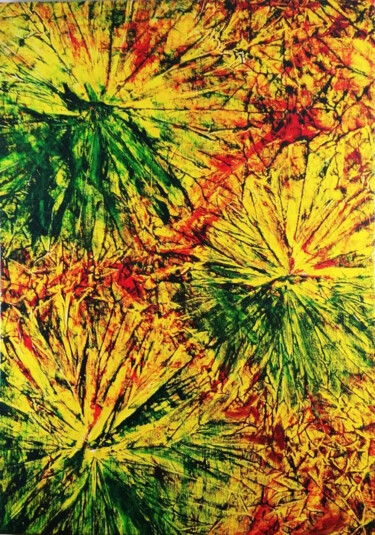 Painting titled "Acrophobia" by Michael E. Voss, Original Artwork, Oil Mounted on Wood Stretcher frame