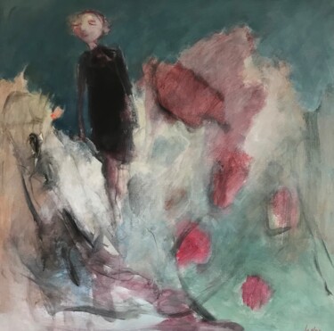 Painting titled "Le marcheur" by Olivier Le Nan, Original Artwork, Acrylic Mounted on Wood Stretcher frame