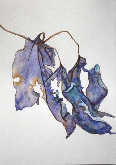 Painting titled "листья" by Ksenia Tarasova, Original Artwork, Watercolor